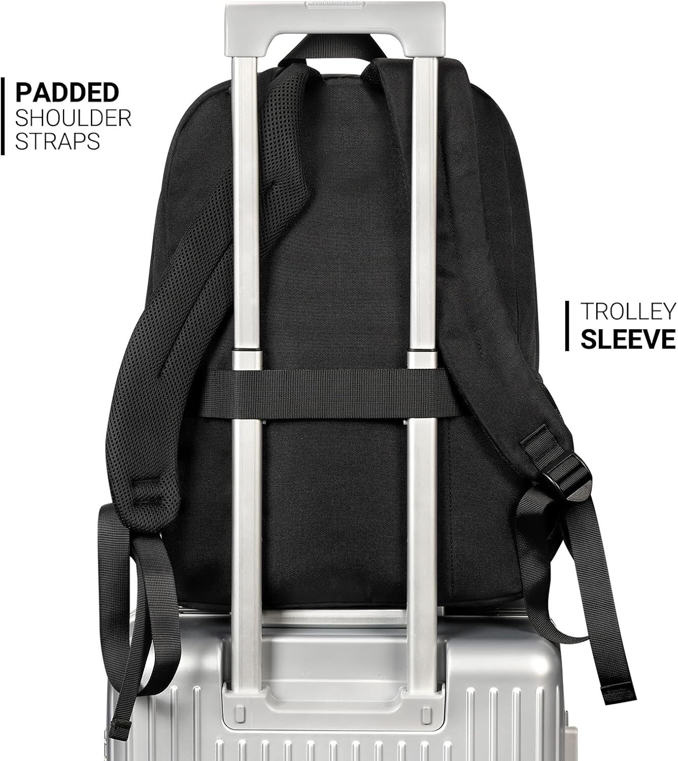 ZORFIN 26L Black Backpack for College, and Travel: Water Resistant Bookbag - Image 5